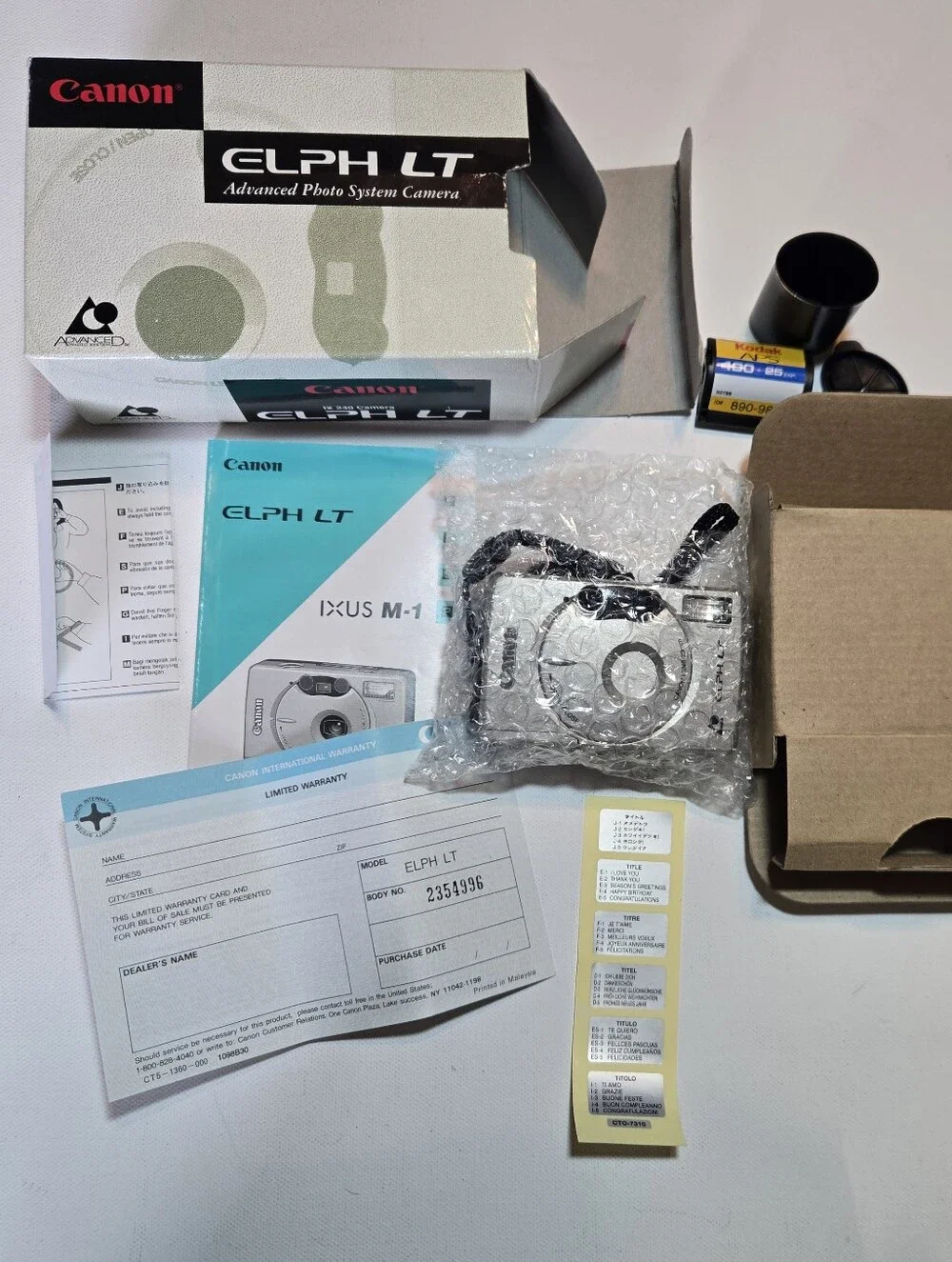 Vintage Canon ELPH LT IX240 Compact APS Film Camera — New Old Stock (NOS)...